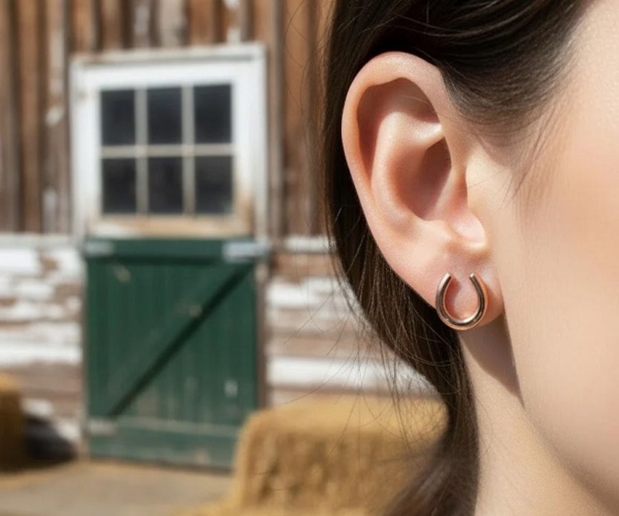 Horseshoe Stud Earrings image 2